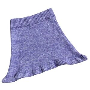 Coco Kalede Alpaca & Wool Blend Sequin Knit Ruffle Mini Skirt S/M NEW